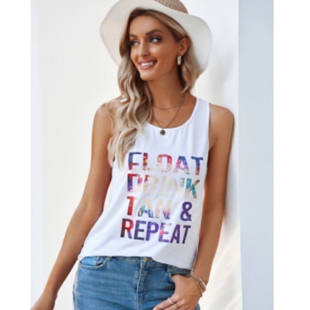 Summer tank top graphic print